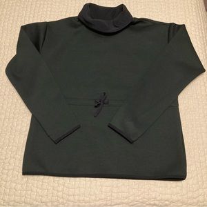 zuda Scuba Knit Funnel Neck Top with Tie Waist Size: Med